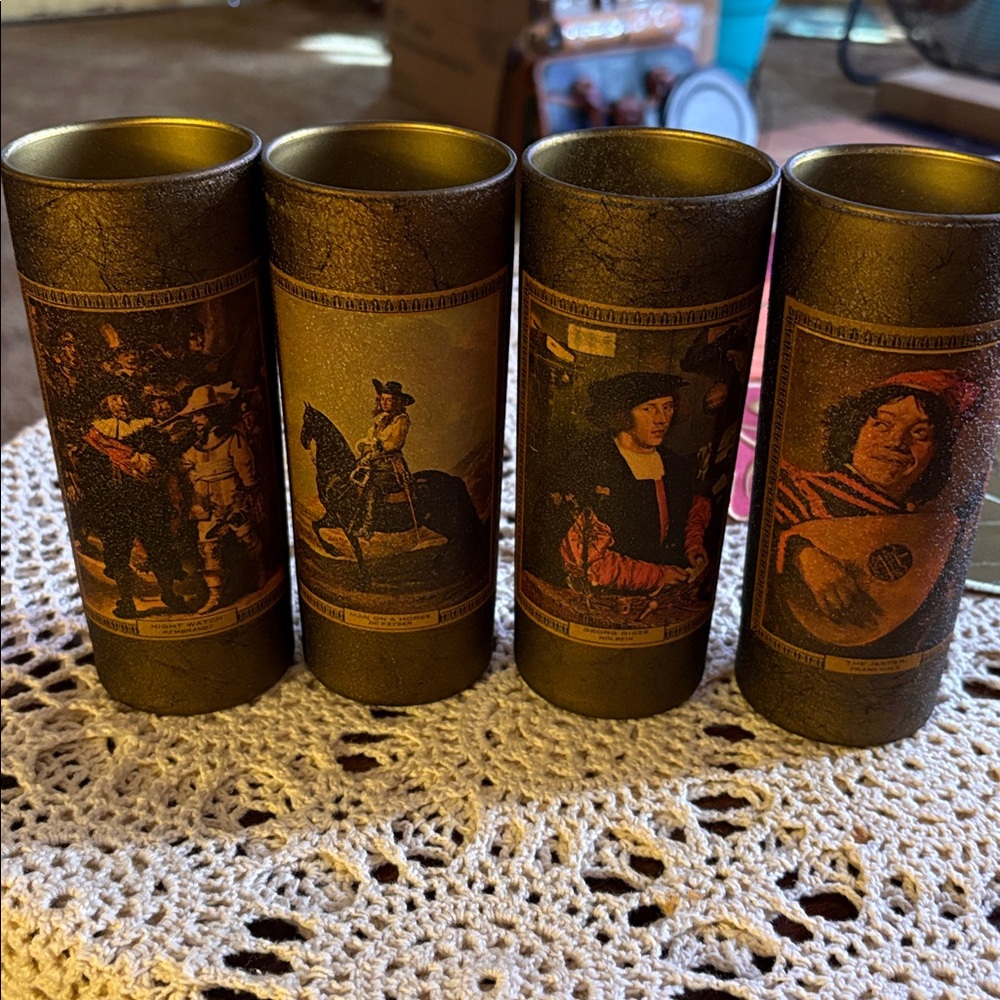 Set of Four Vintage 1970s highball glasses